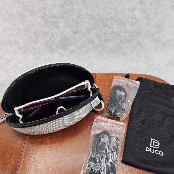 DUCO Kids Sports Youth Lightweight Frame UV Polarized‎ Sunglasses White & Pink - Picture 10 of 13